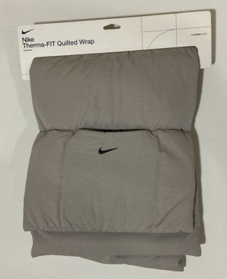 Nike Therma-Fit Black Quilted Wrap Neck Scarf One Size Unisex Gray Haze NWT Hot!