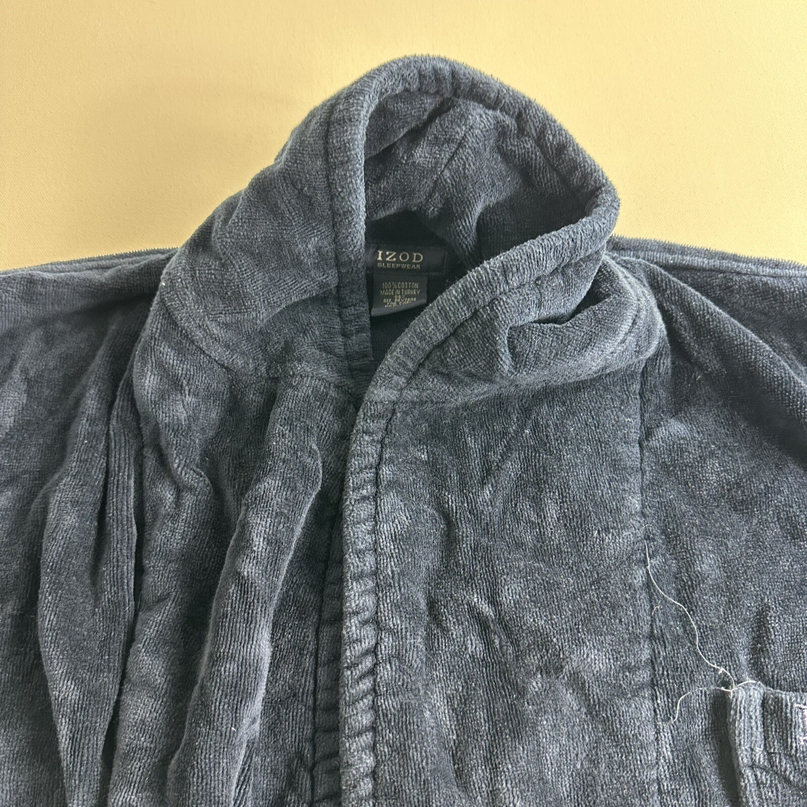 IZOD sleepwear Blue Robe Bathrobe Size Large 100 Cotton Belt Casual eBay