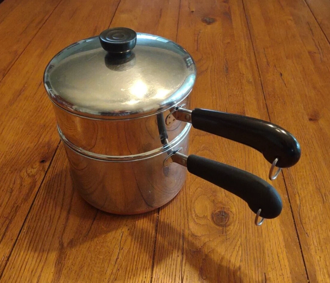 Revere Ware 3 Qt. Quart Steamer Sauce Pan & Lid Cookware Copper #1 Clinton USA
