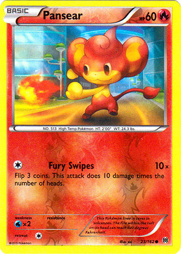 Pokemon - Pansear - 23/162 - Common - Reverse Holo - XY - BREAKthrough - NM