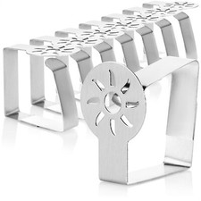 8x Premium Tischtuchklammern aus Edelstahl - Tuchhalter für Tafelwäsche - Sonne