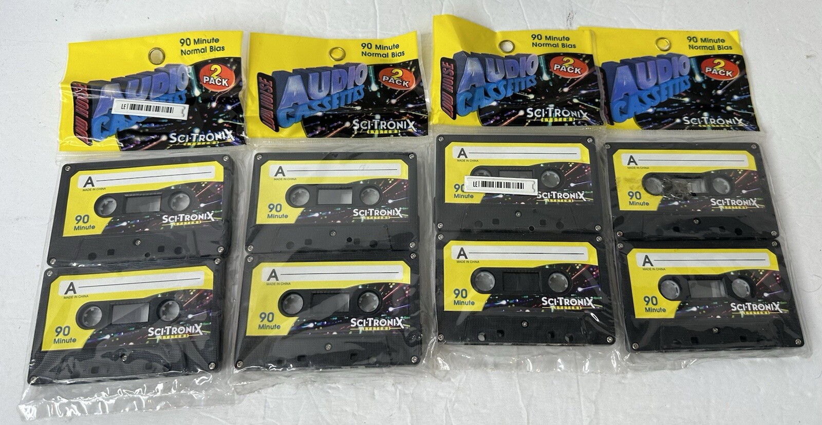Vintage Sci Tonix System Low Noise 90 Minute Audio Cassettes 2 Pack Lot Of 4
