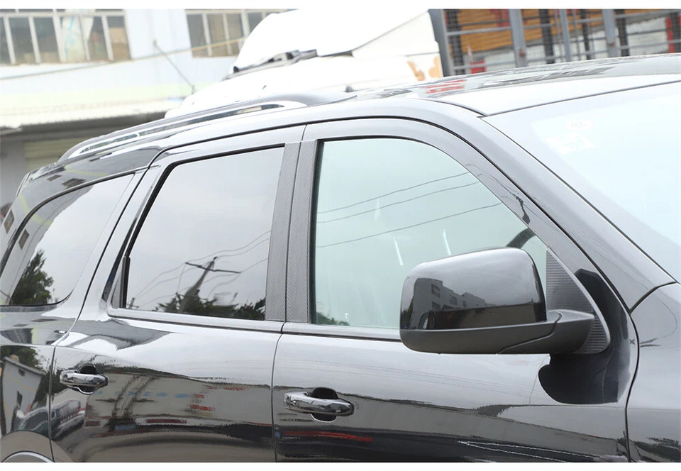 Para Dodge Durango 2011+ Estilo Carbono Puerta Ventana Pilar Poste Adhesivo Calcomanía Borde Foto 2 de 4