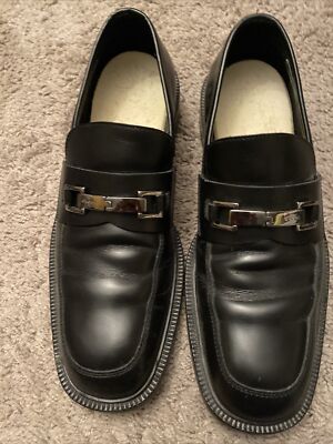 Gucci Black Leather Horsebit Loafers Dress Shoes Size 8.5D  display picture 2