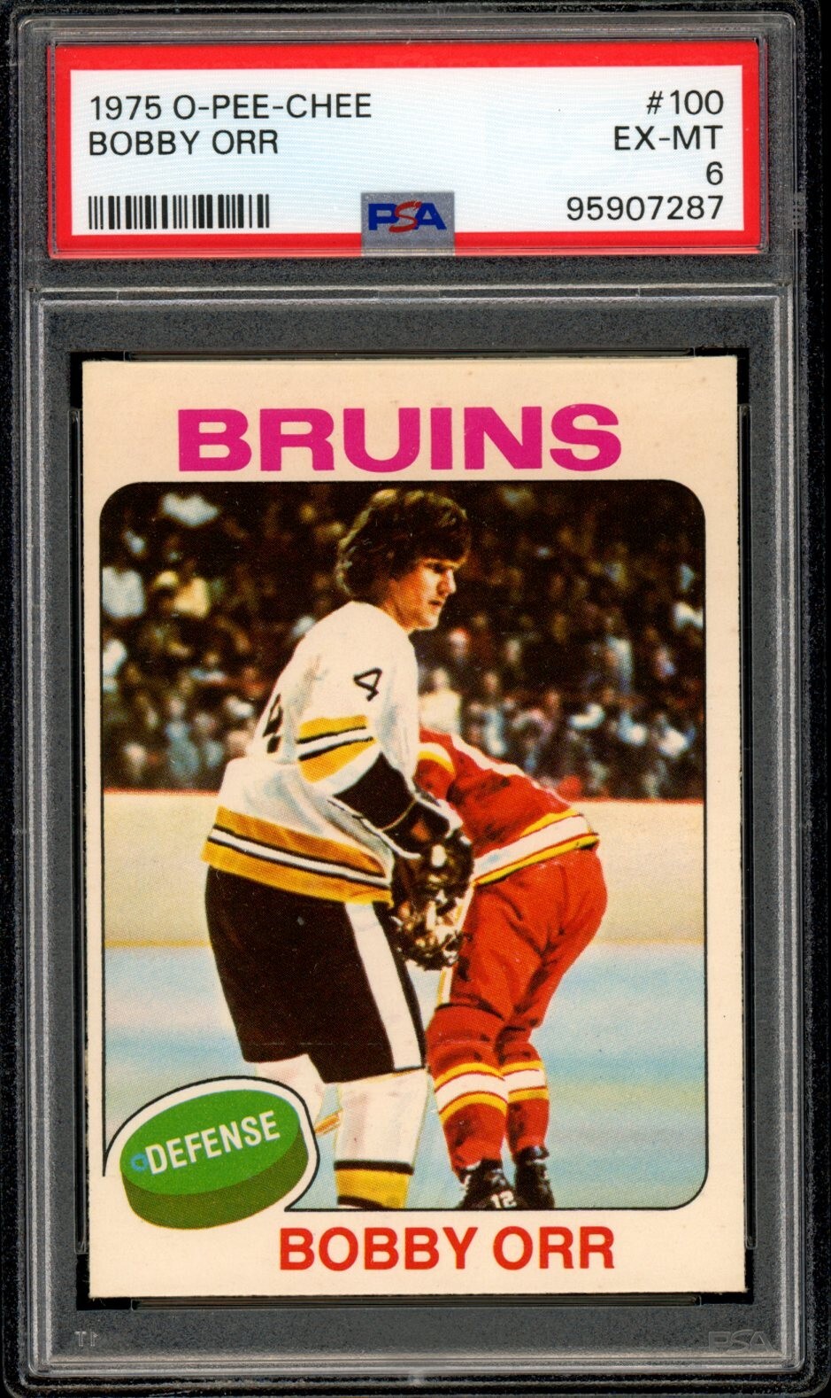 1975-76 OPC O-pee-Chee NHL Hockey #100 Bobby Orr HOF PSA 6 EX-MT Boston Bruins