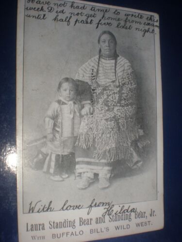 Old postcard Laura Standing Bear Buffalo Bill Wild West Show 1903 - 第 1/2 張圖片
