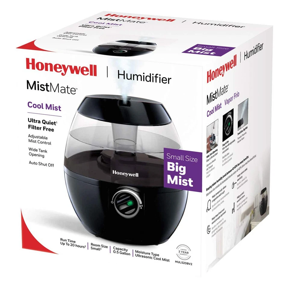 Honeywell HUL520B Mistmate Cool Mist Humidificador Negro con Tanque de Fácil Llenado y A... Foto 2 de 4