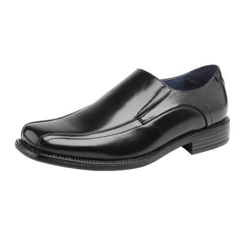 Mens Black Dress Loafer Slip On Square 
