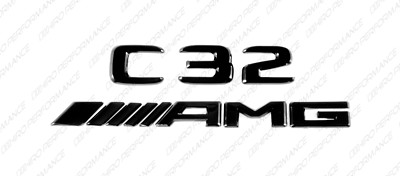 Black Gloss Emblems Badges Logos Letters for Mercedes-Benz C32 AMG W203 New
