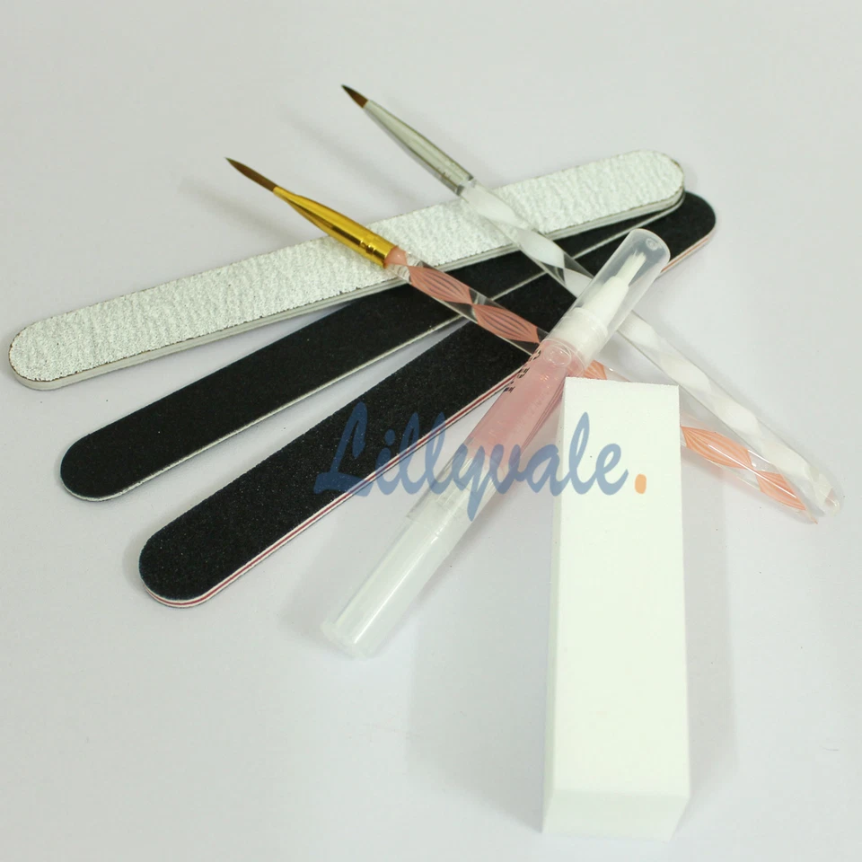 Professional Nail Art Acrylic Powder Liquid Primer Tips Practice Tool Full Kit - Image 3 of 4