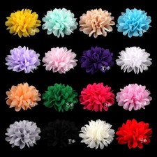 50pcs 4" Fluffy Artificial Fabric Chiffon Flower For Hair Accessories