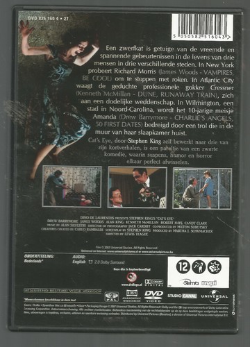 CAT'S EYE - Stephen King - REGION 2 DVD - IMPORT - Permanent Dutch Subtitles - Imagen 2 de 2