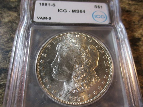 1881-S MORGAN SILVER DOLLAR ICG MS64 VAM-6 S OVER S    1901
