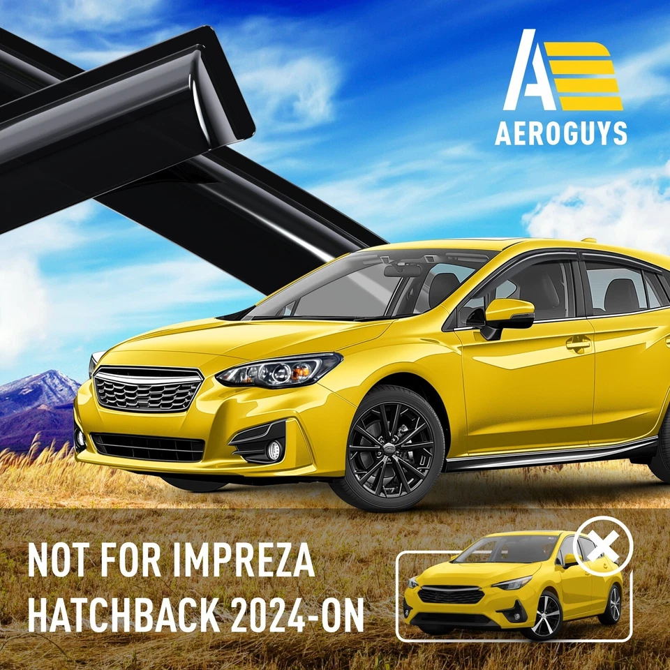 Protectores de lluvia viseras de ventilación para Subaru Impreza Hatchback 2017-2023 Foto 4 de 4