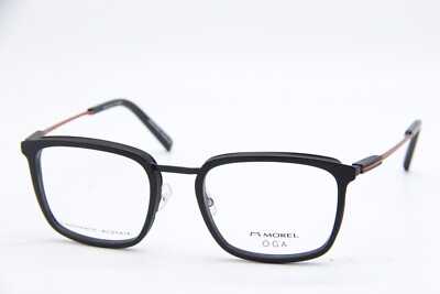 NEW MOREL OGA 10173O NG10 BLACK RED AUTHENTIC EYEGLASSES 55-21