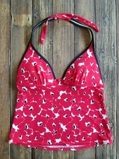 Victoria's Secret Medium Tankini Halter Tie Bathing Suit Top Only Red White