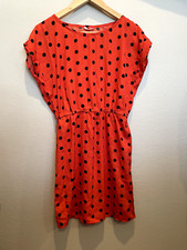 Polka Dotted Orange Lightweight Dress