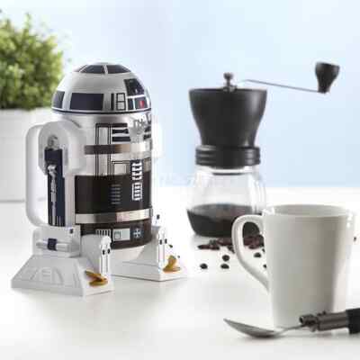 960ml Moka Hand Coffee Maker R2-D2 Star Wars Robot Manual Stainless Steel Pot