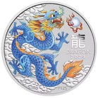 2024-1 oz Blue Year Of The Dragon Silver Color Lunar Perth BU Coin .999 🔥🔥