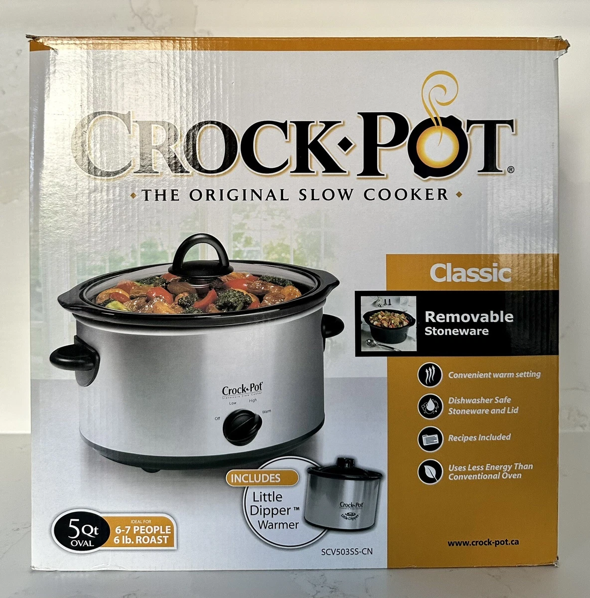 Crock-Pot The Original Slow Cooker, 5-Quart, Stainless Steel