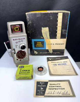 #ad Vintage Bell amp; Howell 8mm Film Movie Camera with Sun Dial Design 220 Box #33666 $44.95
