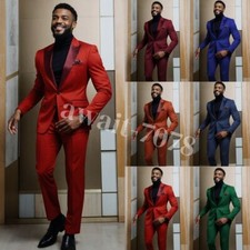 Silk Satin Men Suits Formal Wedding Groom Peak Lapel Dinner Party Men Tuxedos