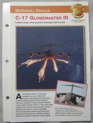 Aircraft of the World Card 67 , Group 5 - McDonnell Douglas C-17 Globemaster III