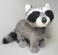 Aurora Raccoon Plush Soft Flopsie Bandit Gray Black Realistic Adorable Toy EUC