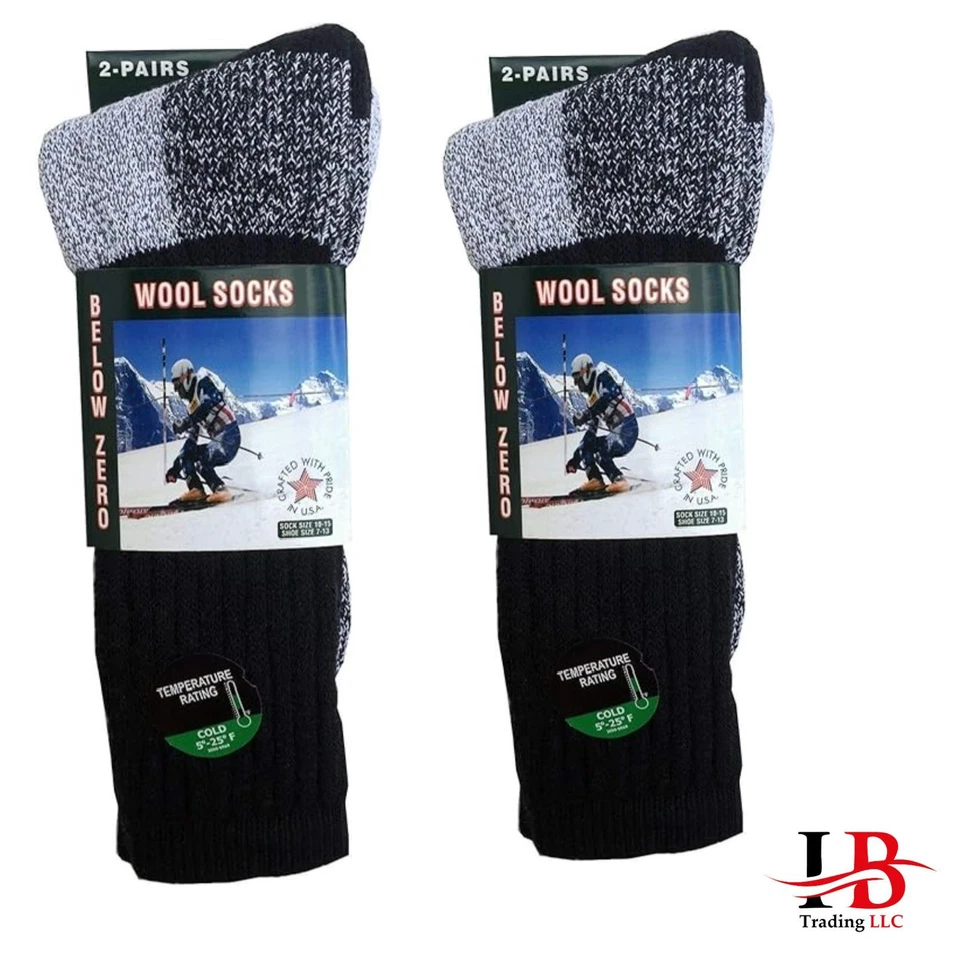 6 pairs Mens Merino Wool Socks Insulated Cold Weather Winter Thermal Socks - Image 4 of 4