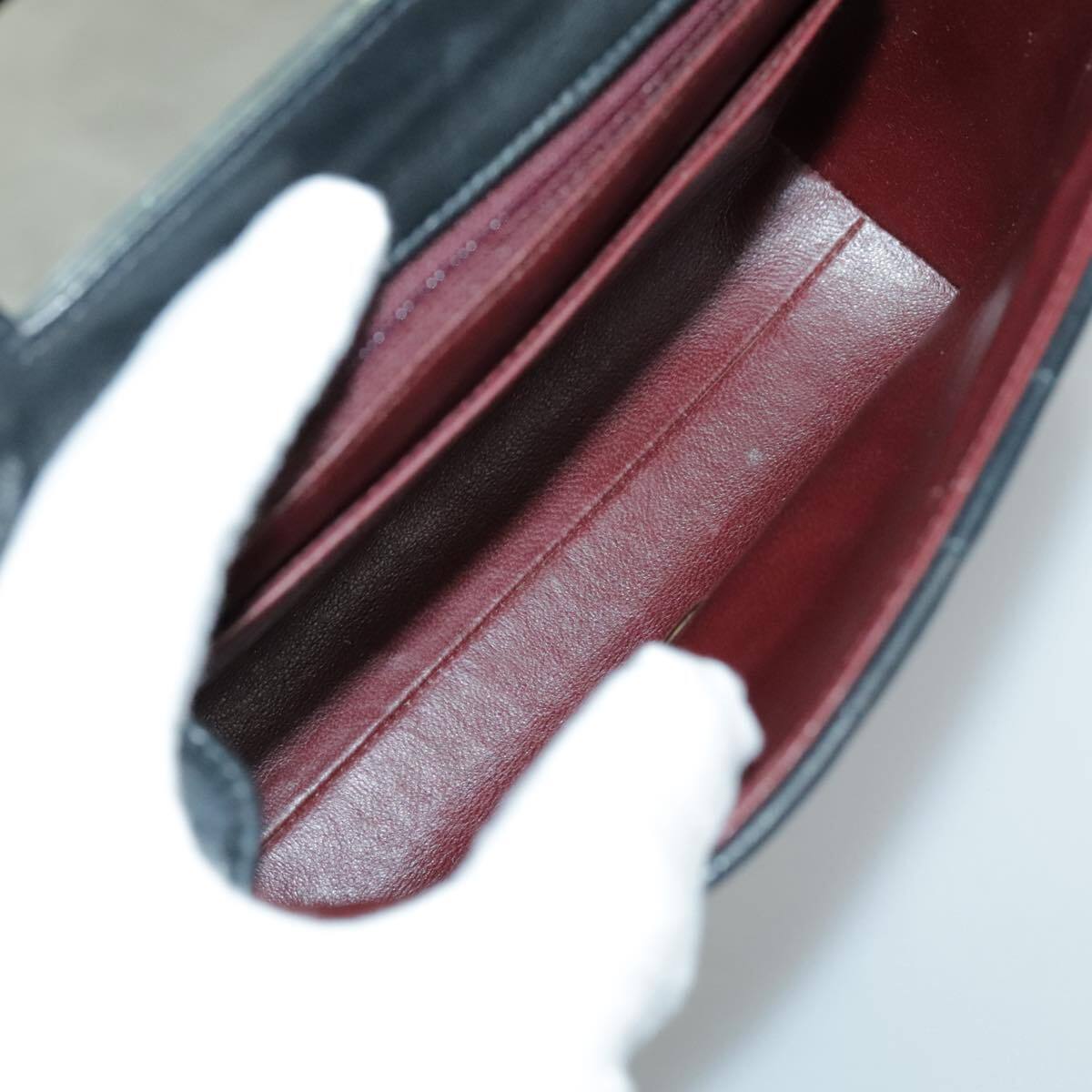 CHANEL Mademoiselle Shoulder Bag Lamb Skin Black Gold CC Auth yk15502AV