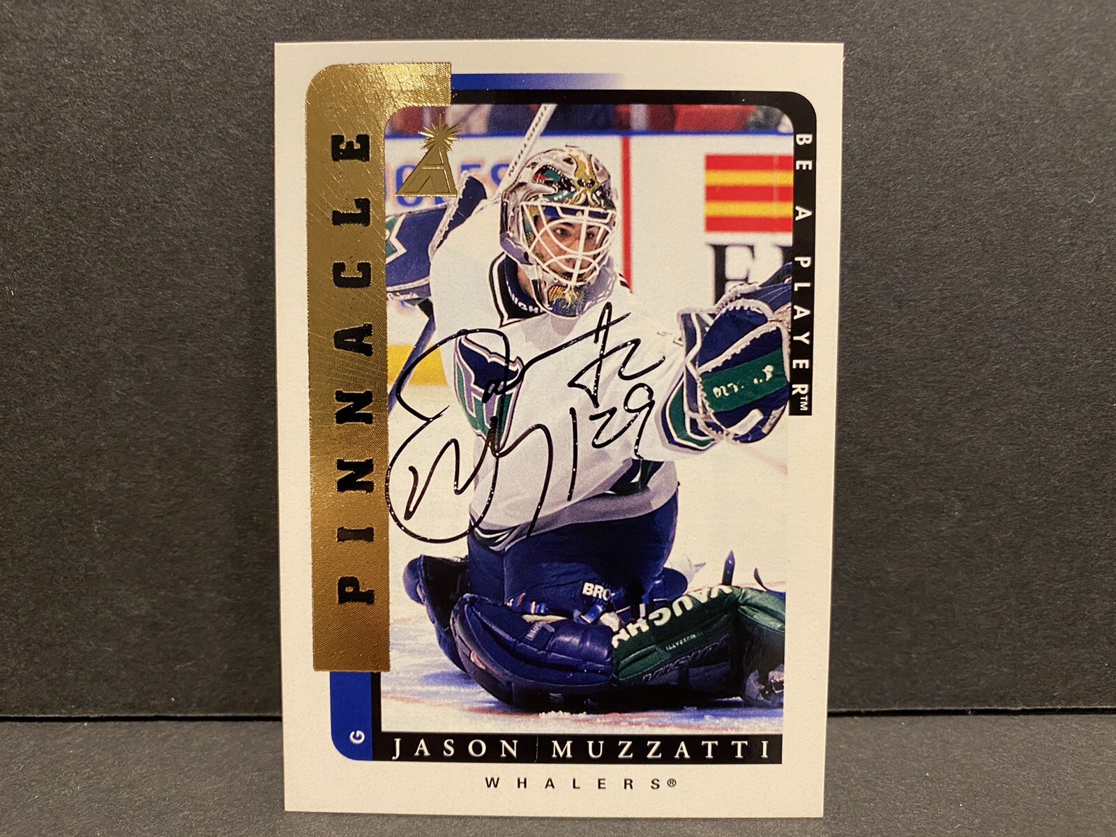 1996-97 Pinnacle Be A Player Auto Auto Jason Muzzatti #131 Auto Hockey Card NHL!