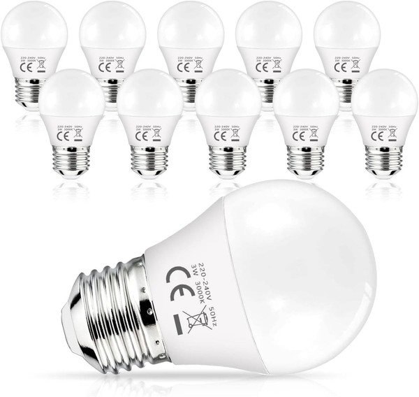E27 Led Lampe Warmweiss, 3W Ersetzt 25 Watt GlüHbirnen, G45 Kugel Leuchtmittel,-image