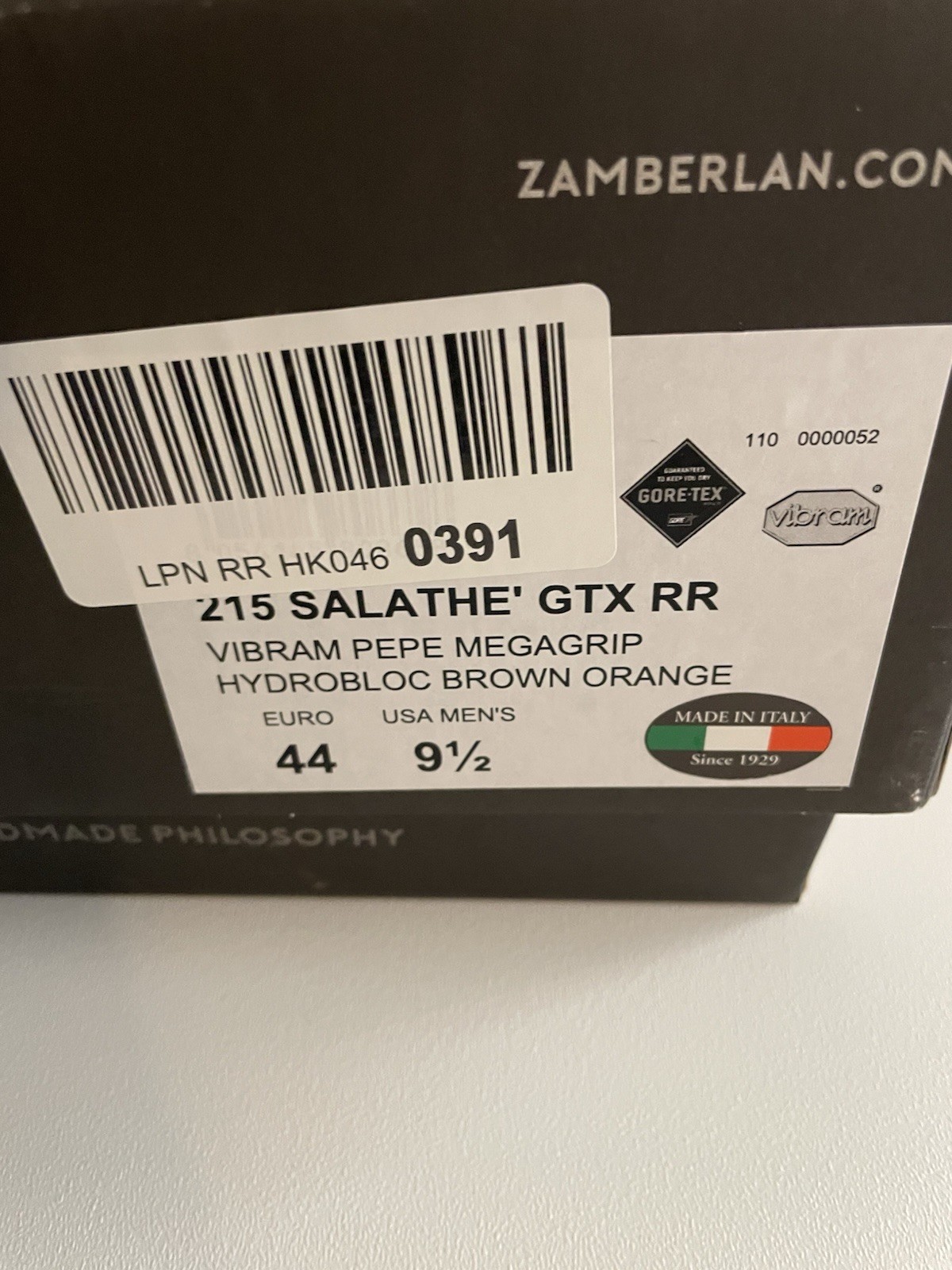 Zamberlan 215 Salathe GTX RR Mens Hiking Shoes Size 9.5 44 Brown Orange Vibram