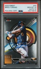 2023 Topps Finest Brice Turang ROOKIE AUTO PSA 10 10 GEM MINT Signed On-Card #43. rookie card picture