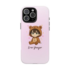 Cute Chibi Anime Bear Phone Case, Kawaii Pink Aesthetic iPhone Samsung Cover