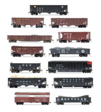 VARIOUS BRANDS 'HO' GAUGE RAKE OF 13 ASSORTED HOPPER/ BOX CAR/ OPEN WAGONS