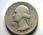 1936-D WASHINGTON QUARTER VERY FINE / EXTRA FINE VF/XF VERY FINE /EXTREMELY FINE