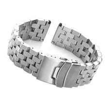 Silver 22mm Stainless Steel Watch Band Strap Bracelet Watchband Replacement 