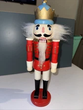 King Nutcracker Solid Wood Collectible Piece Christmas Decor 14in Tall