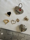 Lot Of Heart-shaped Jewelry Pendant Brooch Keychain Enamel Rhinestone Pearl  — photo 9