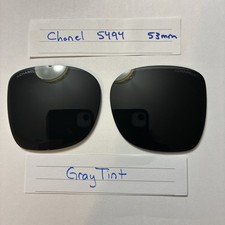 Chanel 5494 Original Sunglass Replacement Lenses Grey Solid Tinted NEW 