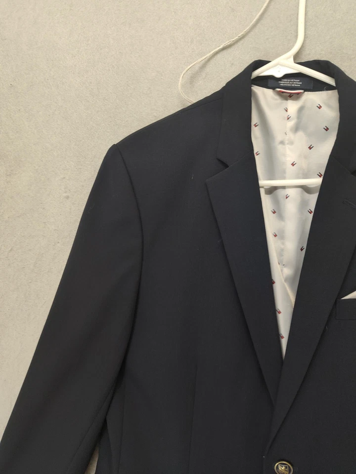Blazer Tommy Hilfiger masculino 20 azul marinho dois botões botões ouro crista botões clássico - Imagem 2 de 4
