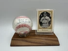 Phil Rizzuto Autographed Baseball with Card and Wood Base Display - NO COA
