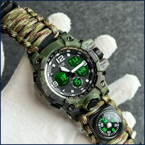 Military Watches Men's Camouflage LED Digital Watch Outdoor Survival Watch