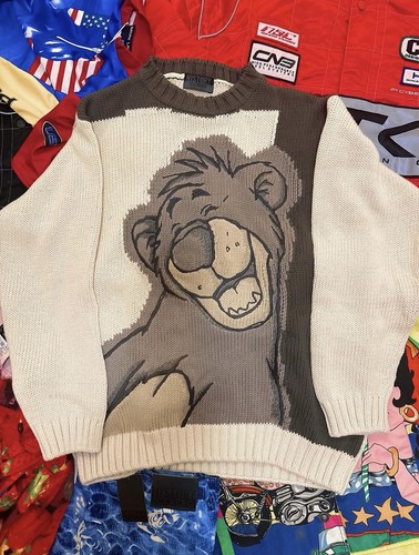 Vintage SUPER RARE 1999 ICEBERG HISTORY Disney “BALOO FROM JUNGLE BOOK” SWEATER