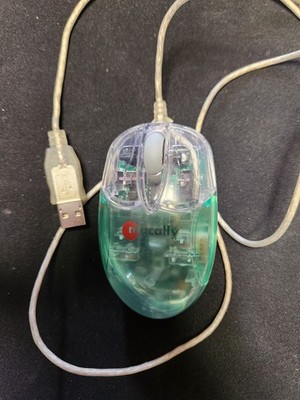 Macally iOptiJr. 2-Button USB Optical Mouse Green W/red light when working. 