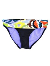 Anne Cole Women's Fold-Over Printed-Waistband Swim Bottom XS, Black Multi