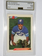 1992 Bowman Carlos Delgado #127 *Rookie Card*  AGS - GEM-MT 10. rookie card picture