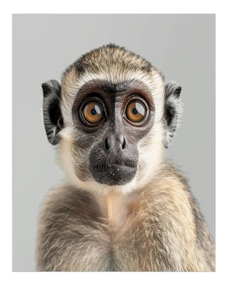 Cute Monkey Wall Art Nature-Inspired Decor Realistisch
