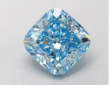 1 Ct Fancy Blue Cushion Cut VVS1 Diamond Premium Quality Loose Gemstone 1+Gift